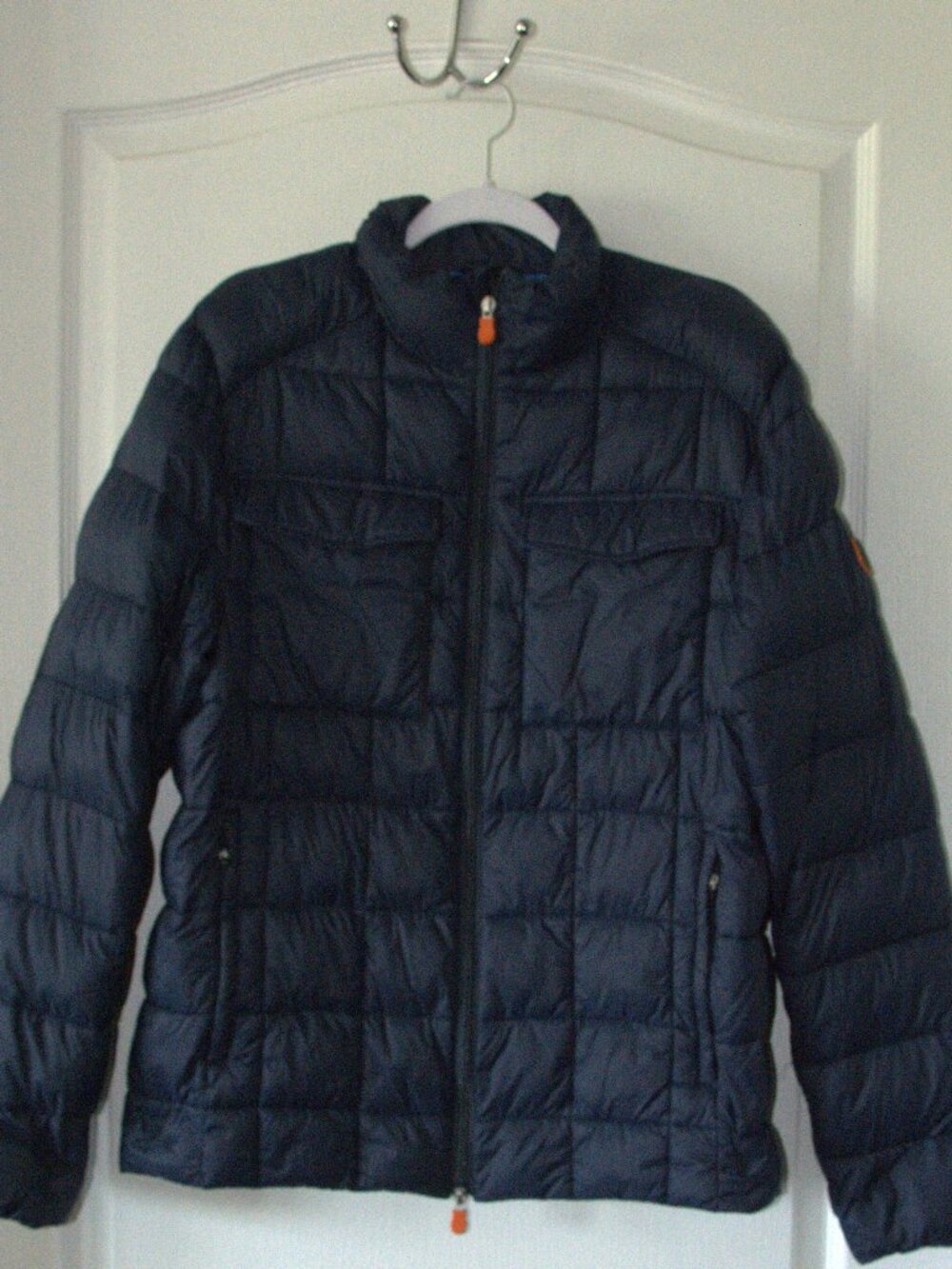 Save the Duck Ultra Light Jacket Men's Quilted Funnel Collar size Medium Blue